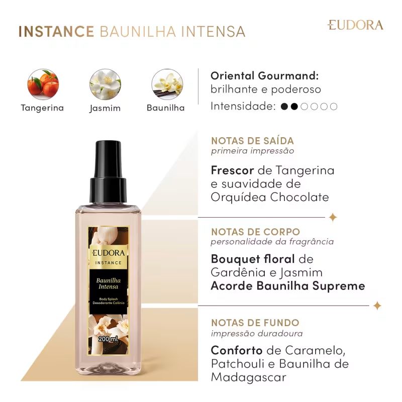 BODY SPLASH DESODORANTE COL�NIA INSTANCE BAUNILHA INTENSA 200ML